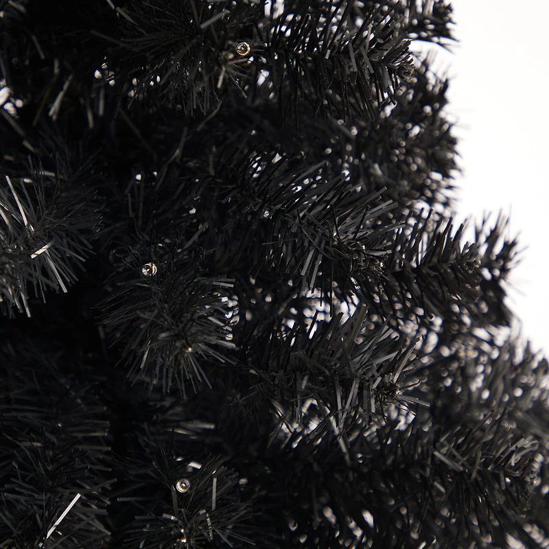 Nearly Natural 3 Foot Black Faux With Lights Halloween Tree