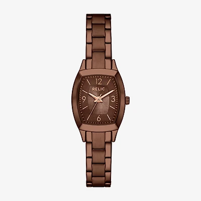 Relic By Fossil Womens Brown Stainless Steel Bracelet Watch Zr34663