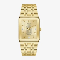 Bulova Our Lady Of Guadalupe / Nuestra Señora De Guadalupe Mens Diamond Accent Gold Tone Stainless Steel Bracelet Watch 97d120lg