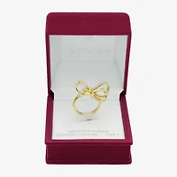 Sparkle Allure Womens Crystal 14K Gold Over Brass Bow Cocktail Ring