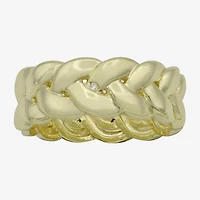 Sparkle Allure Braided Womens 7.5MM 14K Gold Over Brass Band
