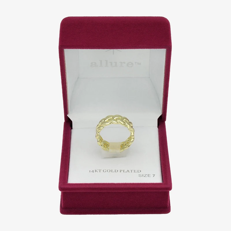 Sparkle Allure Braided Womens 7.5MM 14K Gold Over Brass Band