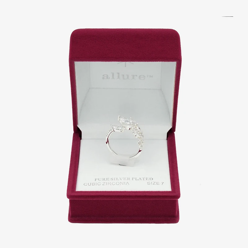 Sparkle Allure Wrap Womens Cubic Zirconia Pure Silver Over Brass Bypass Band