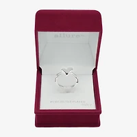 Sparkle Allure Polished Womens 2.5MM Pure Silver Over Brass Heart Delicate Band