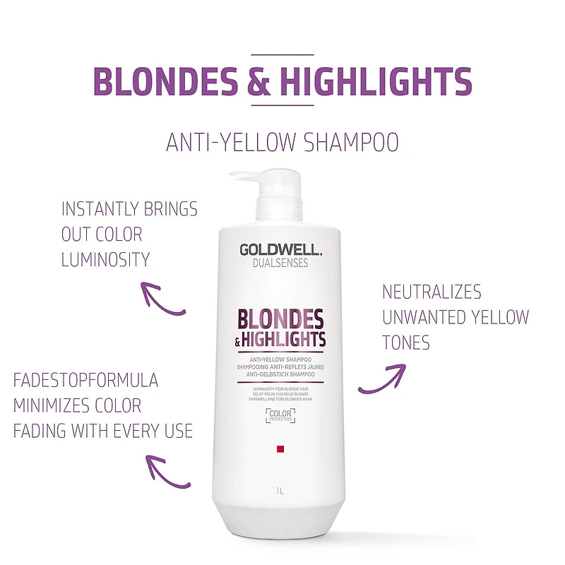Goldwell Dualsenses Blondes & Highlights Anti-Yellow Shampoo 33.8 oz.