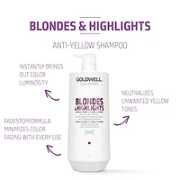 Goldwell Dualsenses Blondes & Highlights Anti-Yellow Shampoo 33.8 oz.
