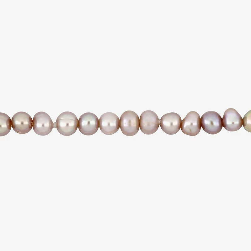 Womens White Cultured Freshwater Pearl 14K Gold Strand Bracelet