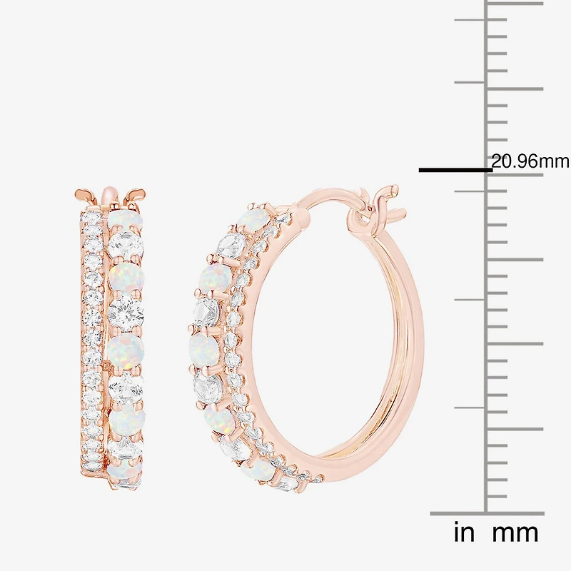 Womens Gemstone 14K Gold Over Silver 20mm Hoop Earrings