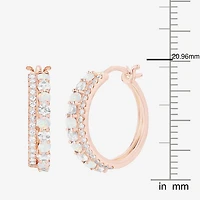 Womens Gemstone 14K Gold Over Silver 20mm Hoop Earrings