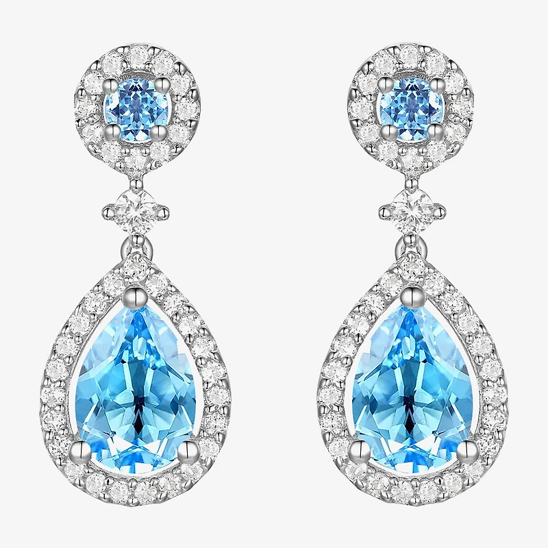 Womens Gemstone 14K Gold Over Silver Pear Drop Earrings