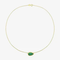 Womens Genuine Gemstone Sterling Silver Pear Pendant Necklace