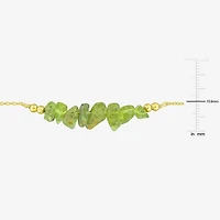 Womens Genuine Green Peridot 18K Gold Over Silver Beaded Bracelet