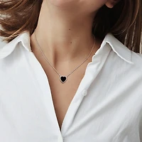 Womens Genuine Gemstone Sterling Silver Heart Pendant Necklace