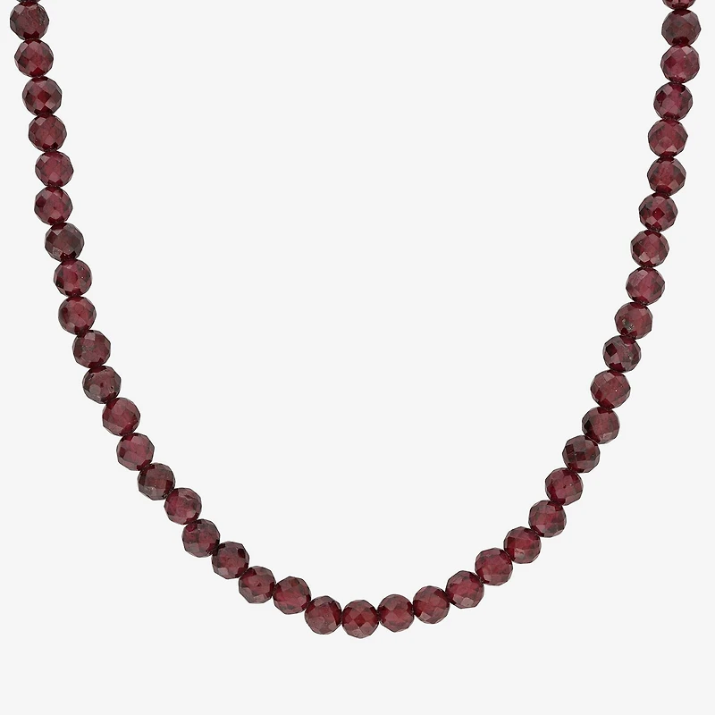 Womens Genuine Gemstone Sterling Silver Pendant Necklace