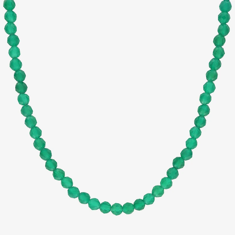 Womens Genuine Gemstone Sterling Silver Pendant Necklace