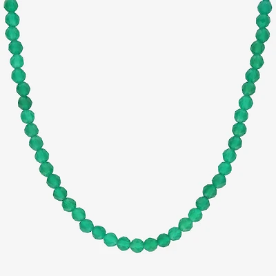 Womens Genuine Gemstone Sterling Silver Pendant Necklace