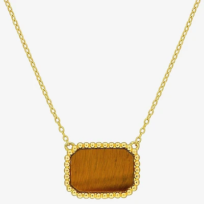 Womens Genuine Gemstone 18K Gold Over Silver Pendant Necklace
