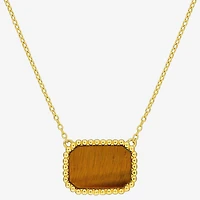 Womens Genuine Gemstone 18K Gold Over Silver Pendant Necklace
