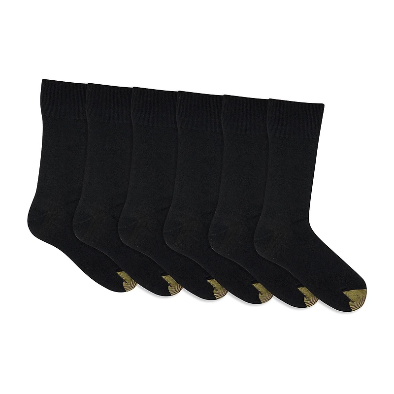 Gold Toe Cambridge Mens 6 Pair Crew Socks