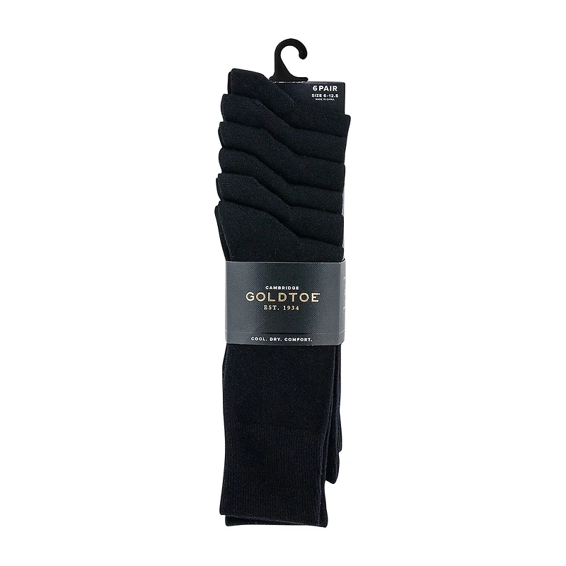 Gold Toe Cambridge Mens 6 Pair Crew Socks