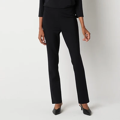 Liz Claiborne Alexis Ponte Womens Tall Straight Mid Rise Pull-On Pant