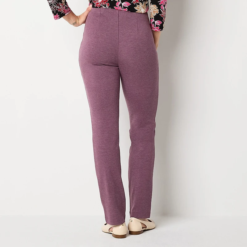 Liz Claiborne Alexis Ponte Womens Tall Straight Mid Rise Pull-On Pant