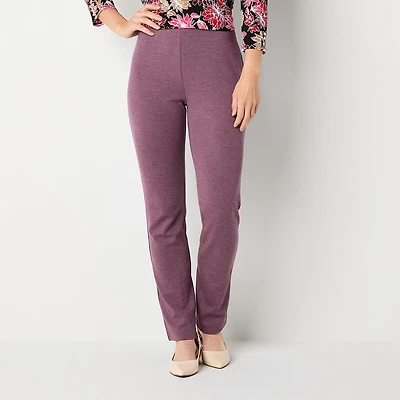 Liz Claiborne Alexis Ponte Womens Tall Straight Mid Rise Pull-On Pant