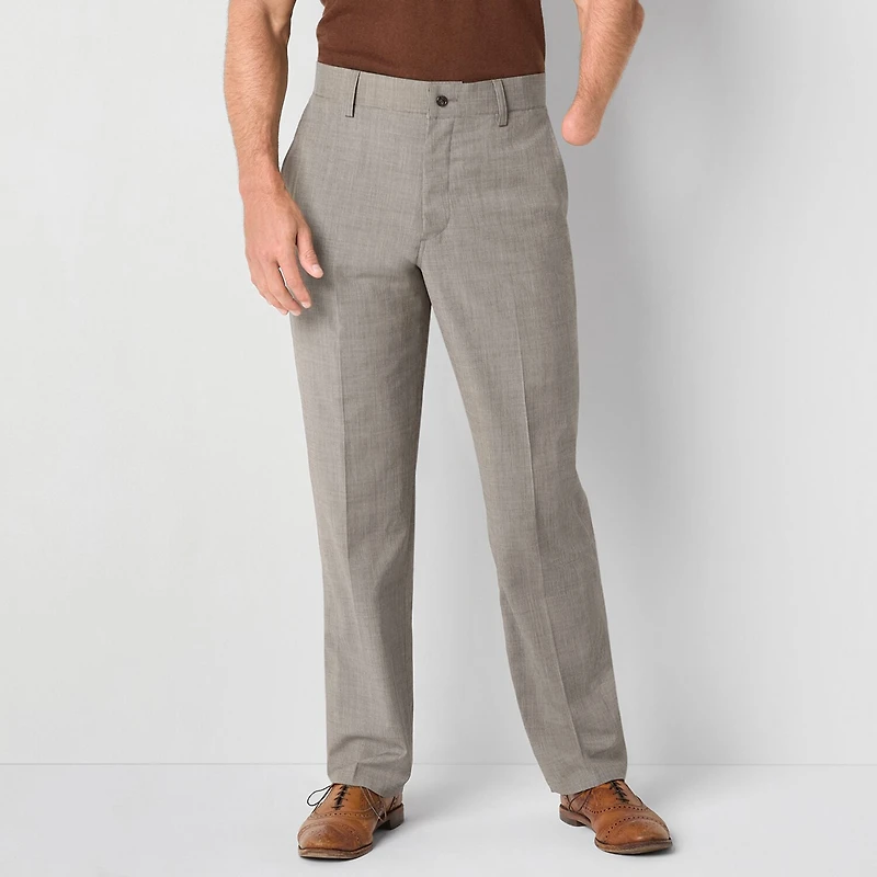 Stafford Coolmax All Season Ecomade Mobility Mens Adaptive Classic Fit Flat Front Suit Pant