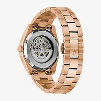 Bulova Surveyor Mens Automatic Rose Goldtone Stainless Steel Bracelet Watch 97b234