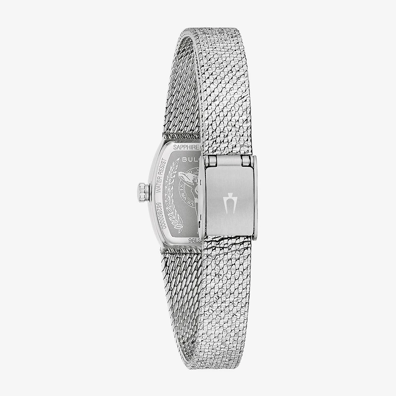 Bulova Goddess Of Time Womens Silver Tone Stainless Steel Bracelet Watch 96l343