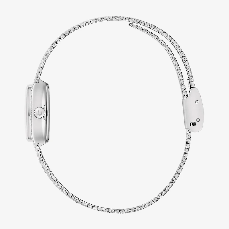 Bulova Goddess Of Time Womens Silver Tone Stainless Steel Bracelet Watch 96l343