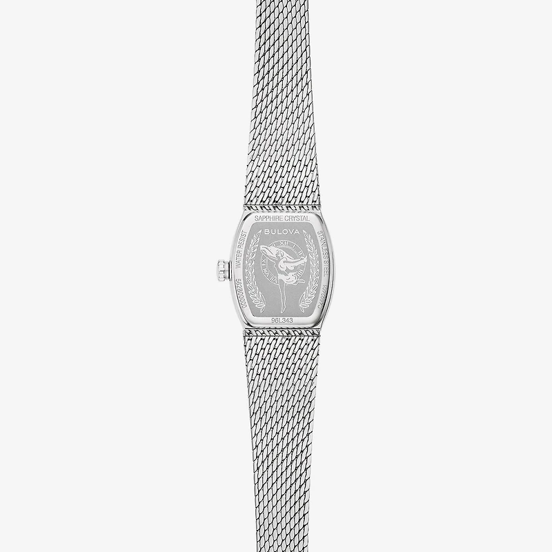 Bulova Goddess Of Time Womens Silver Tone Stainless Steel Bracelet Watch 96l343