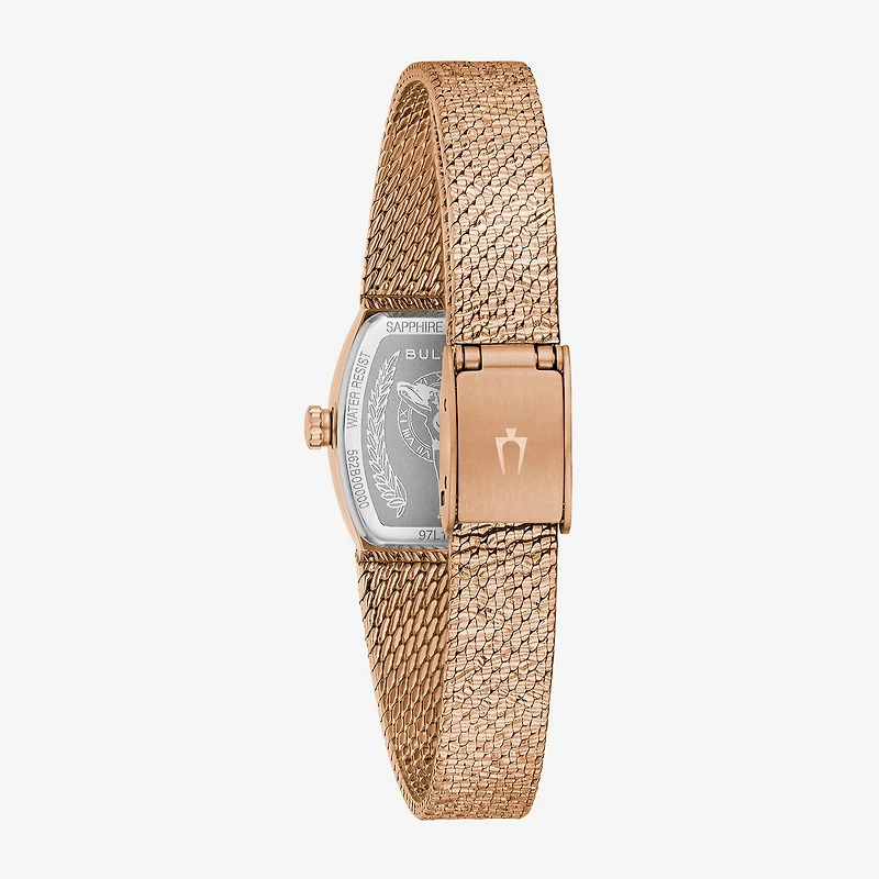 Bulova Goddess Of Time Womens Rose Goldtone Stainless Steel Bracelet Watch 97l185