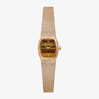 Bulova Goddess Of Time Womens Rose Goldtone Stainless Steel Bracelet Watch 97l185