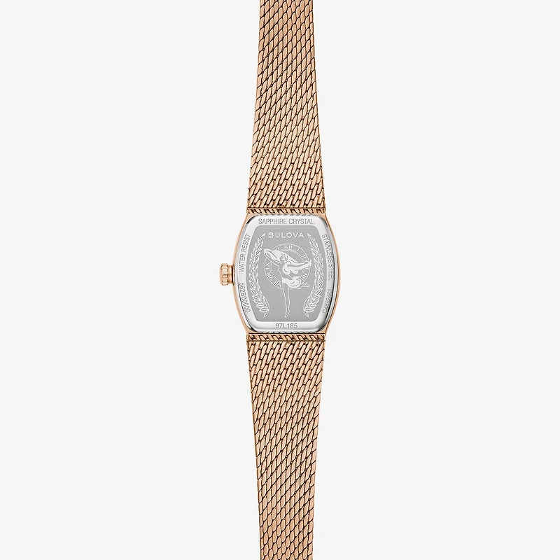 Bulova Goddess Of Time Womens Rose Goldtone Stainless Steel Bracelet Watch 97l185