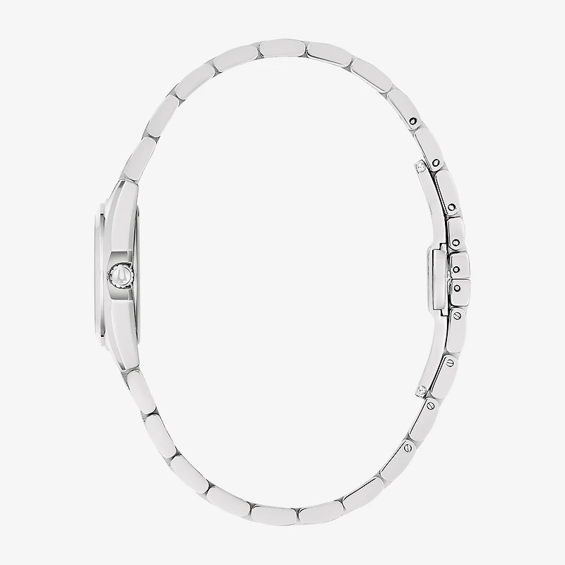 Bulova Surveyor Womens Silver Tone Stainless Steel Bracelet Watch 96l345