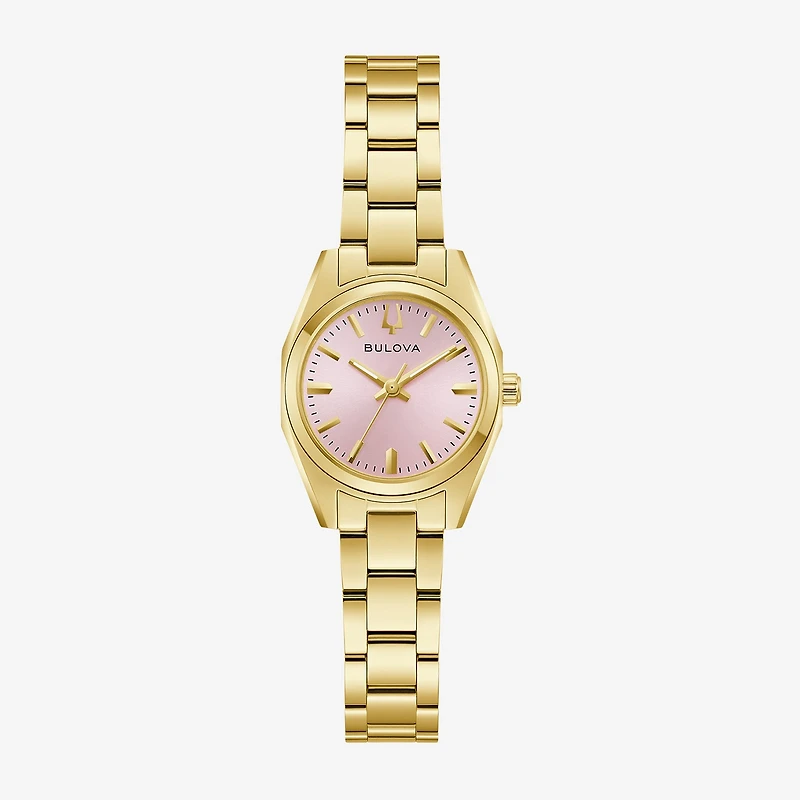 Bulova Surveyor Womens Gold Tone Stainless Steel Bracelet Watch 97l187