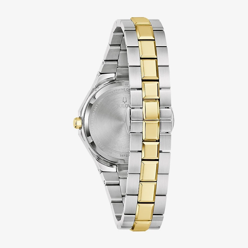 Bulova Prestige\N Womens Two Tone Stainless Steel Bracelet Watch 98p234