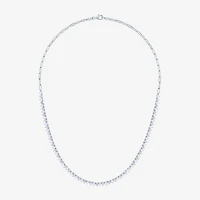 Gemstone Sterling Silver 18 Inch Tennis Necklace