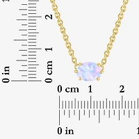 Gemstone 14K Gold Over Silver Oval 17.5 Inch Pendant Necklace