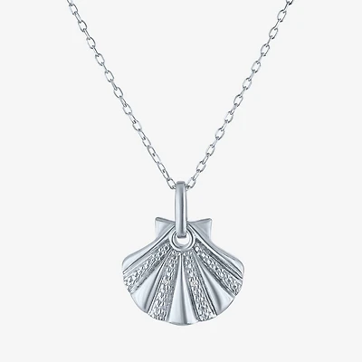 Diamond Accent (G-H Womens Diamond Accent Lab Grown White Diamond Accent Sterling Silver 16 Inch Pendant Necklace