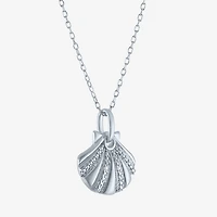 Diamond Accent (G-H Womens Diamond Accent Lab Grown White Diamond Accent Sterling Silver 16 Inch Pendant Necklace