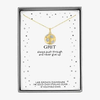 Diamond Accent (G-H / Si2-I1) Soccer Ball Womens Diamond Accent Lab Grown White Diamond Accent 14K Gold Over Silver 16 Inch Pendant Necklace
