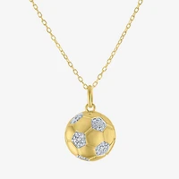 Diamond Accent (G-H / Si2-I1) Soccer Ball Womens Diamond Accent Lab Grown White Diamond Accent 14K Gold Over Silver 16 Inch Pendant Necklace