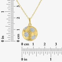 Diamond Accent (G-H / Si2-I1) Soccer Ball Womens Diamond Accent Lab Grown White Diamond Accent 14K Gold Over Silver 16 Inch Pendant Necklace