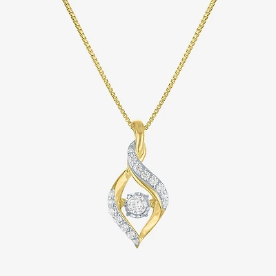 (G-H, Si2-I1) Womens 1/4 CT. T.W. Lab Grown White Diamond 14K Gold Over Silver 18 Inch Pendant Necklace