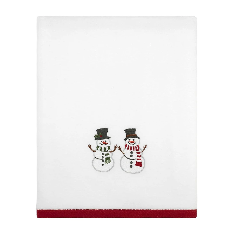 Avanti Winter Snowman Embellished Holiday Bath Towel