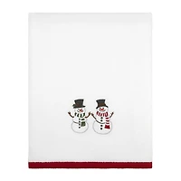 Avanti Winter Snowman Embellished Holiday Bath Towel