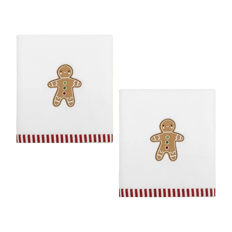 Avanti Gingerbread Man 2-pc. Embellished Hand Towel