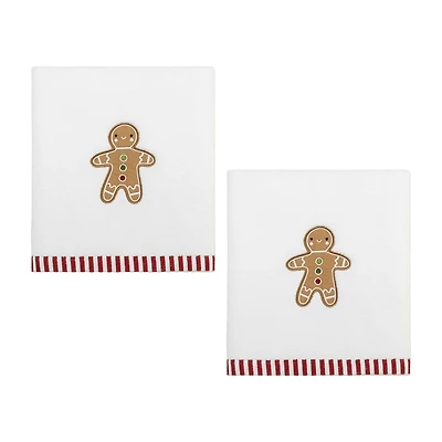 Avanti Gingerbread Man 2-pc. Embellished Hand Towel